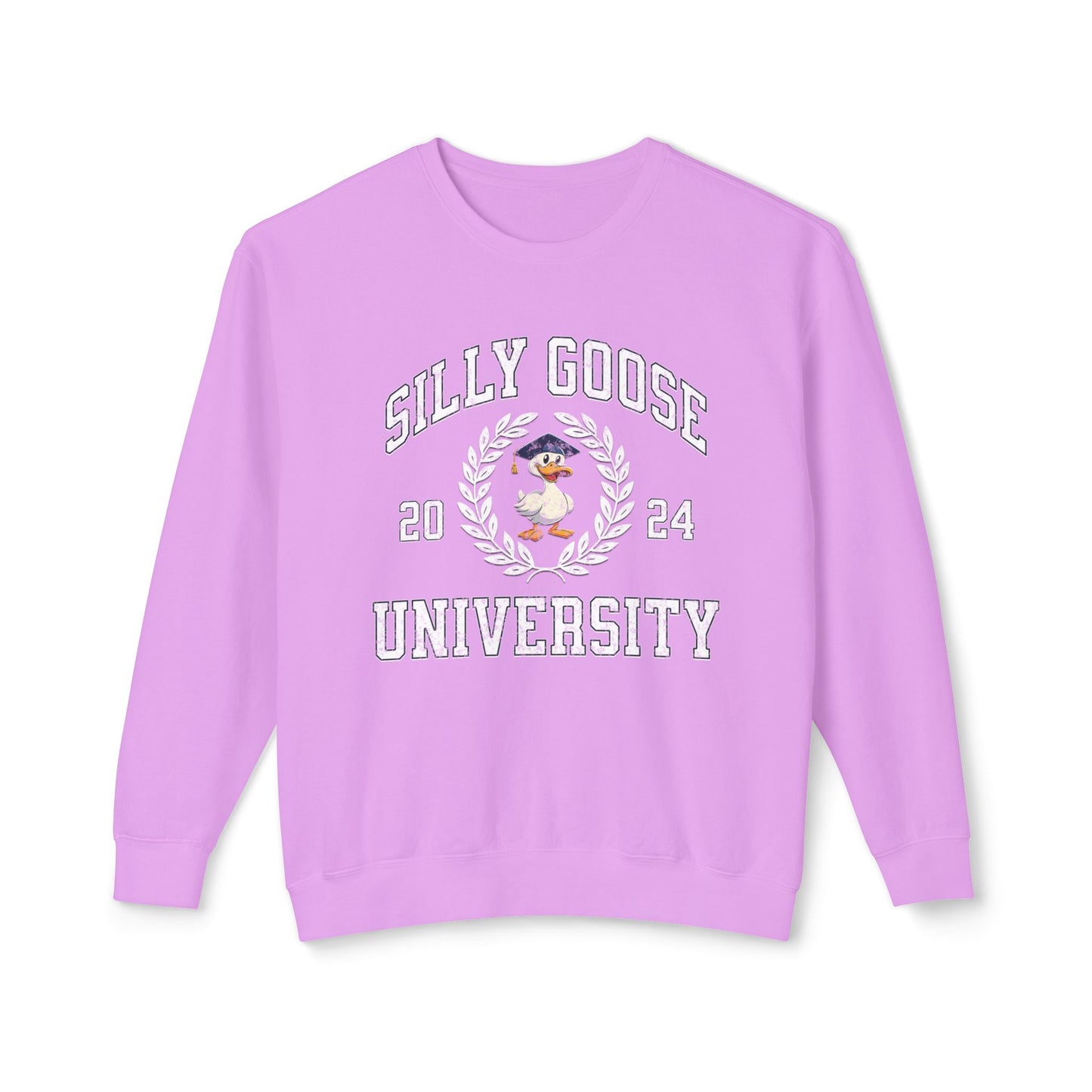 Silly Goose University Shirt Funny Meme Unisex 100% Cotton Sweatshirt (Lightweight)