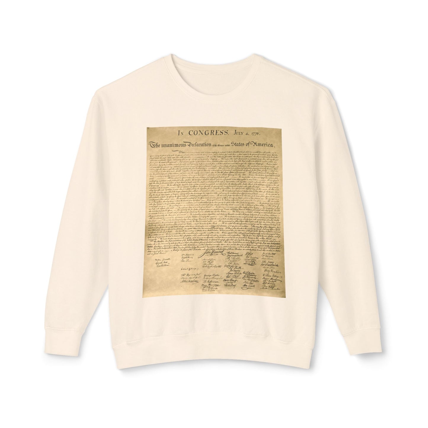 Declaration of Independence Graphic 100% Cotton Sweatshirt (Lightweight)