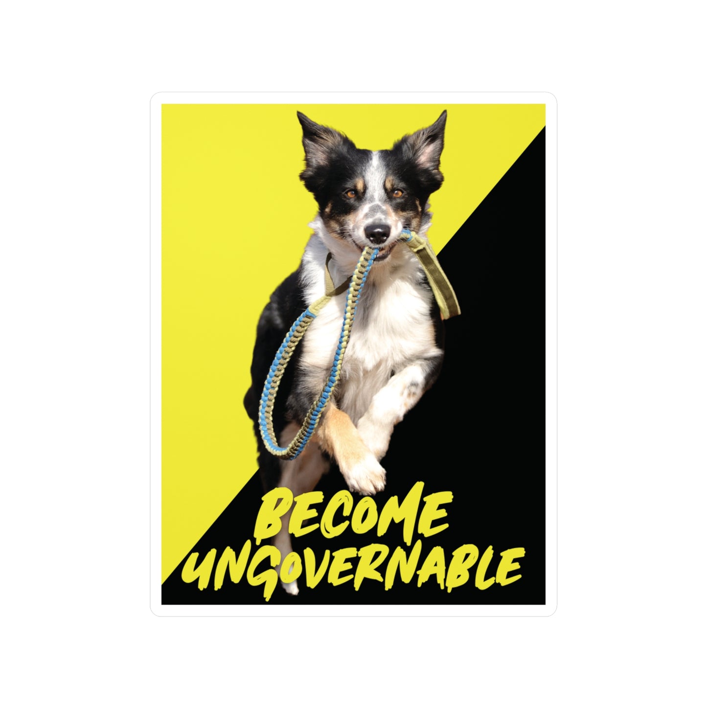 Become Ungovernable Sticker Dog Voluntaryist Ancap Flag Graphic Anarchocapitalist Anarchist Libertarian Stickers (Vinyl)