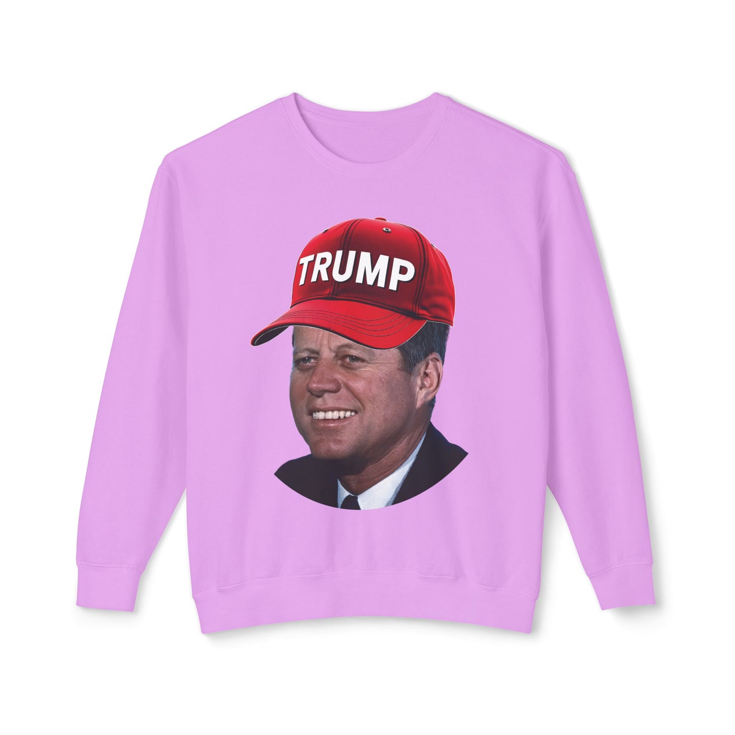 JFK Wearing Trump Hat Funny John F Kennedy Meme Graphic Unisex 100% Cotton Sweatshirt (Lightweight)