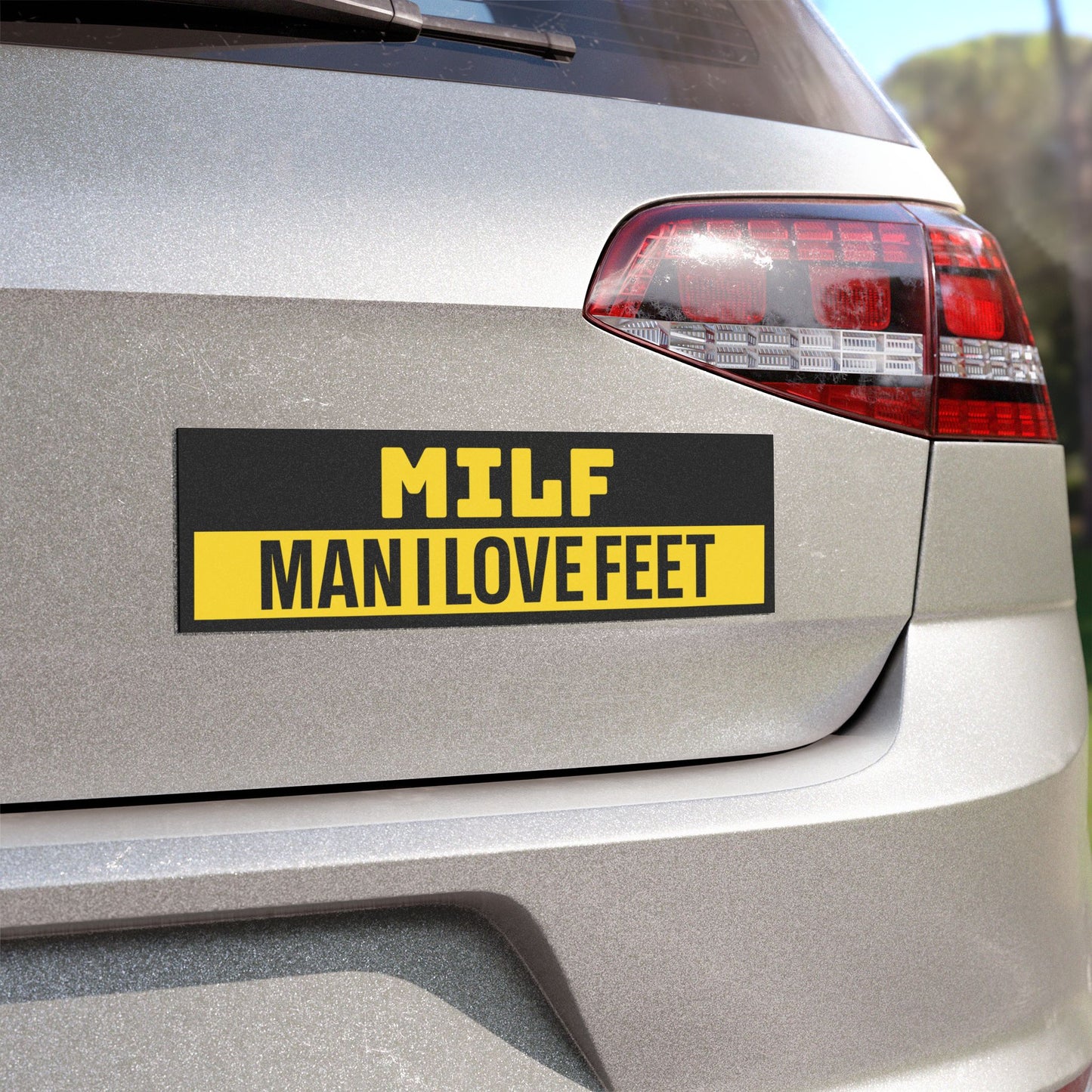 MILF Man I Love Feet Bumper Sticker Magnet Funny Magnetic Bumper Stickers (Contains Plastic) 3x10"