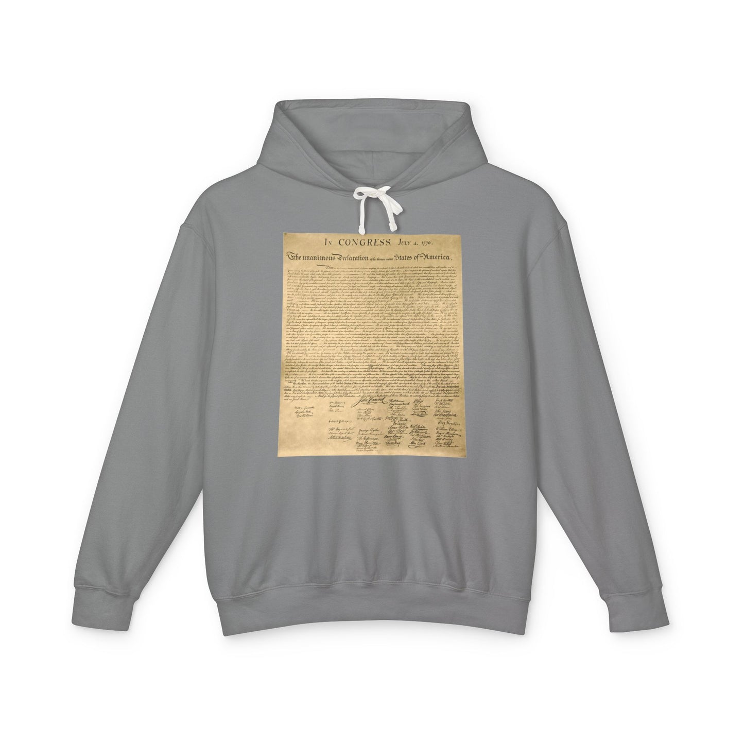 Declaration of Independence Graphic Unisex 100% Cotton Hoodie (Lightweight)