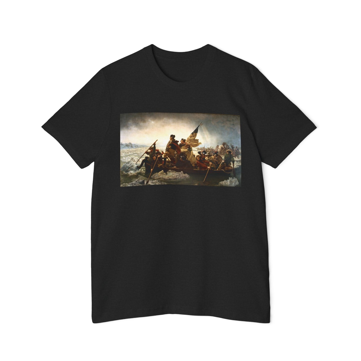 George Washington's Crossing of the Delaware River Emanuel Leutze Painting Graphic Unisex 100% Cotton Made in USA T-Shirt