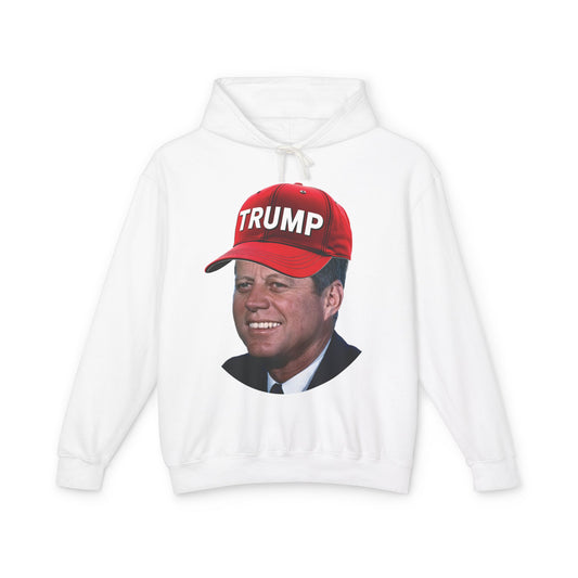 JFK Wearing Trump Hat Funny John F Kennedy Meme Graphic Unisex 100% Cotton Hoodie (Lightweight)