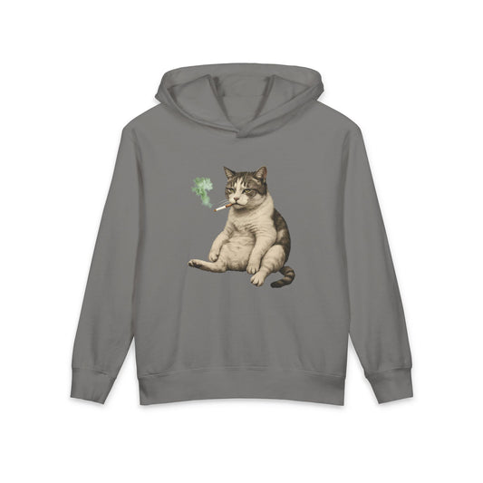 Chunky Cat Smoking Cigarette Gen Z Meme Graphic Kids Hooded Sweatshirt Comfort Colors 1467Y Hoodie