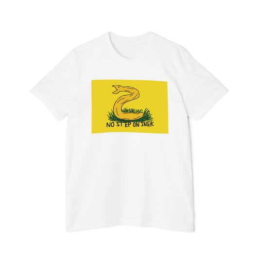 No Step On Snek Shirt Bad Drawing Gadsden Flag Dont Tread on Me Parody Libertarian Meme Graphic Unisex 100% Cotton Made in USA T-Shirt