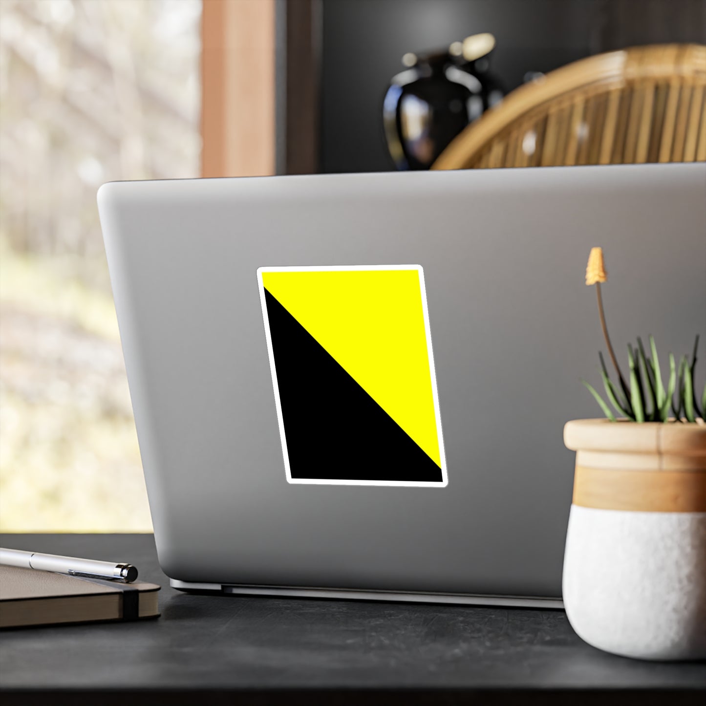 Ancap Flag Sticker Anarchocapitalist Black and Yellow Anarchist Libertarian Stickers (Vinyl)