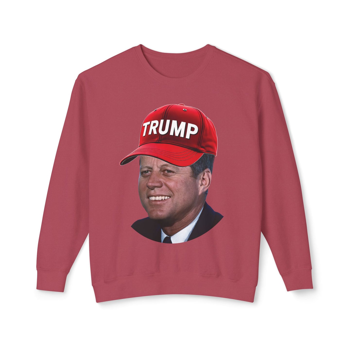 JFK Wearing Trump Hat Funny John F Kennedy Meme Graphic Unisex 100% Cotton Sweatshirt (Lightweight)