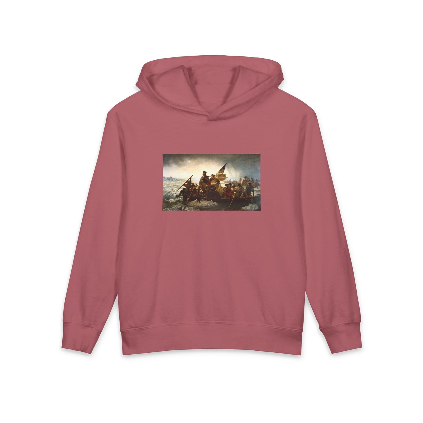 George Washington's Crossing of the Delaware River Emanuel Leutze Art Graphic Kids Hooded Sweatshirt Comfort Colors 1467Y Hoodie