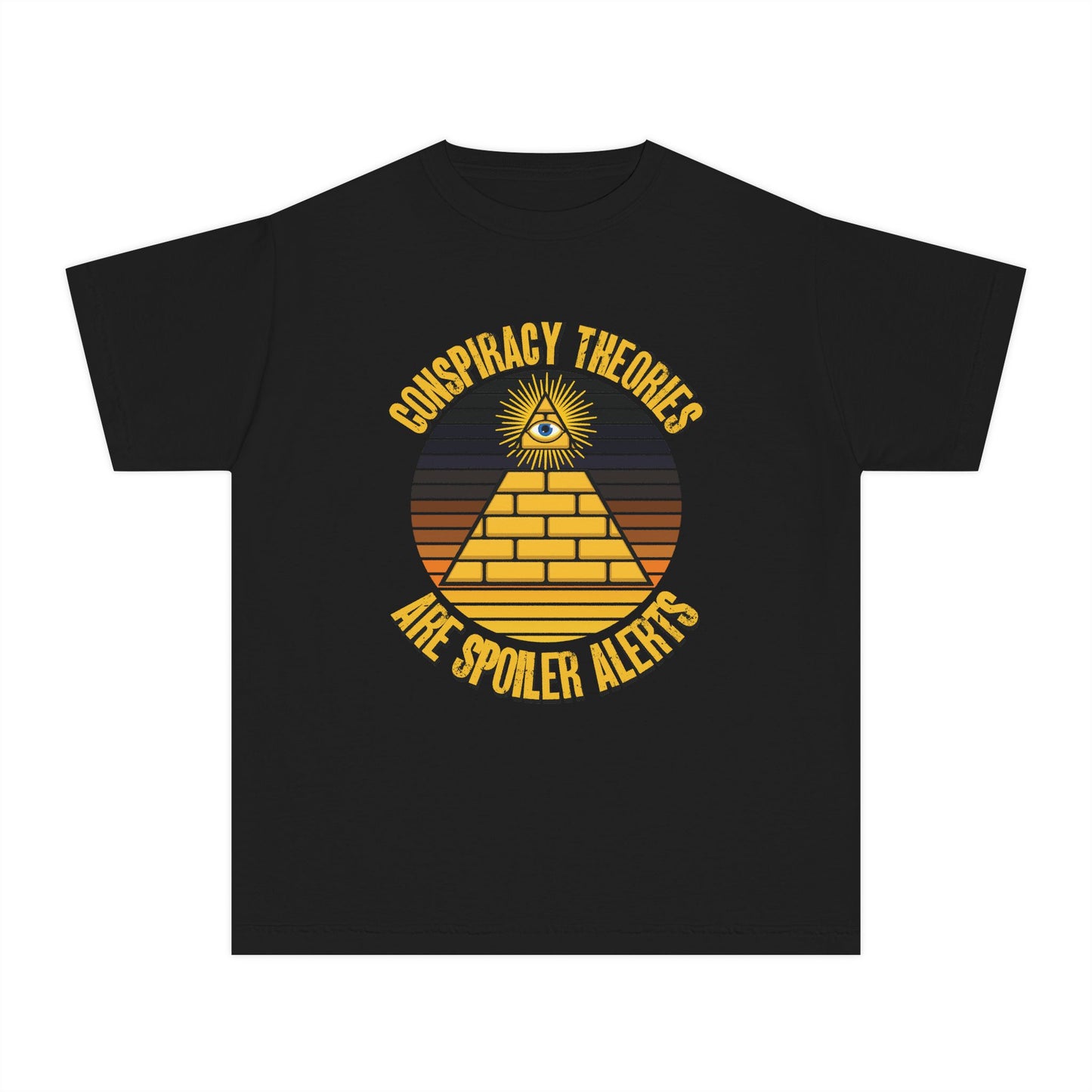 Conspiracy Theories Are Spoiler Alerts Meme Graphic Kids T-Shirt Comfort Colors 9018