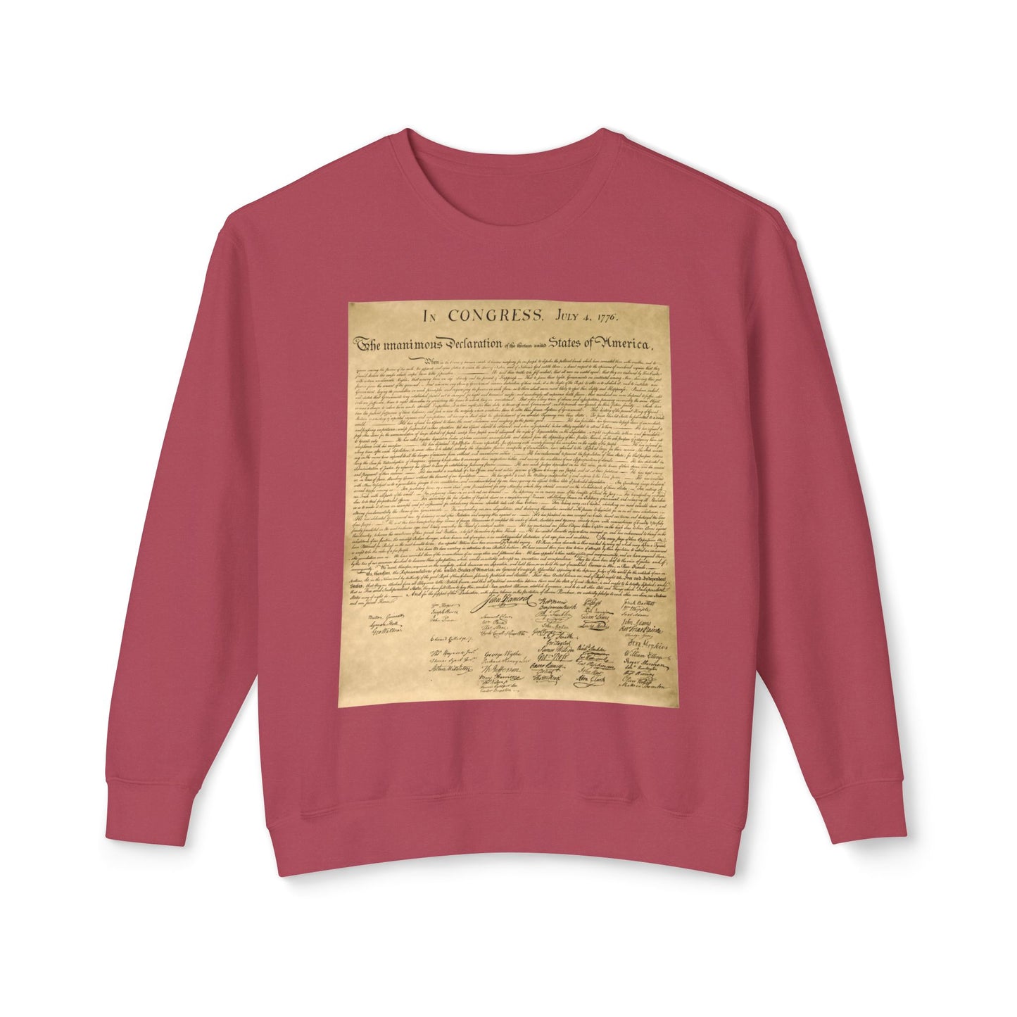 Declaration of Independence Graphic 100% Cotton Sweatshirt (Lightweight)