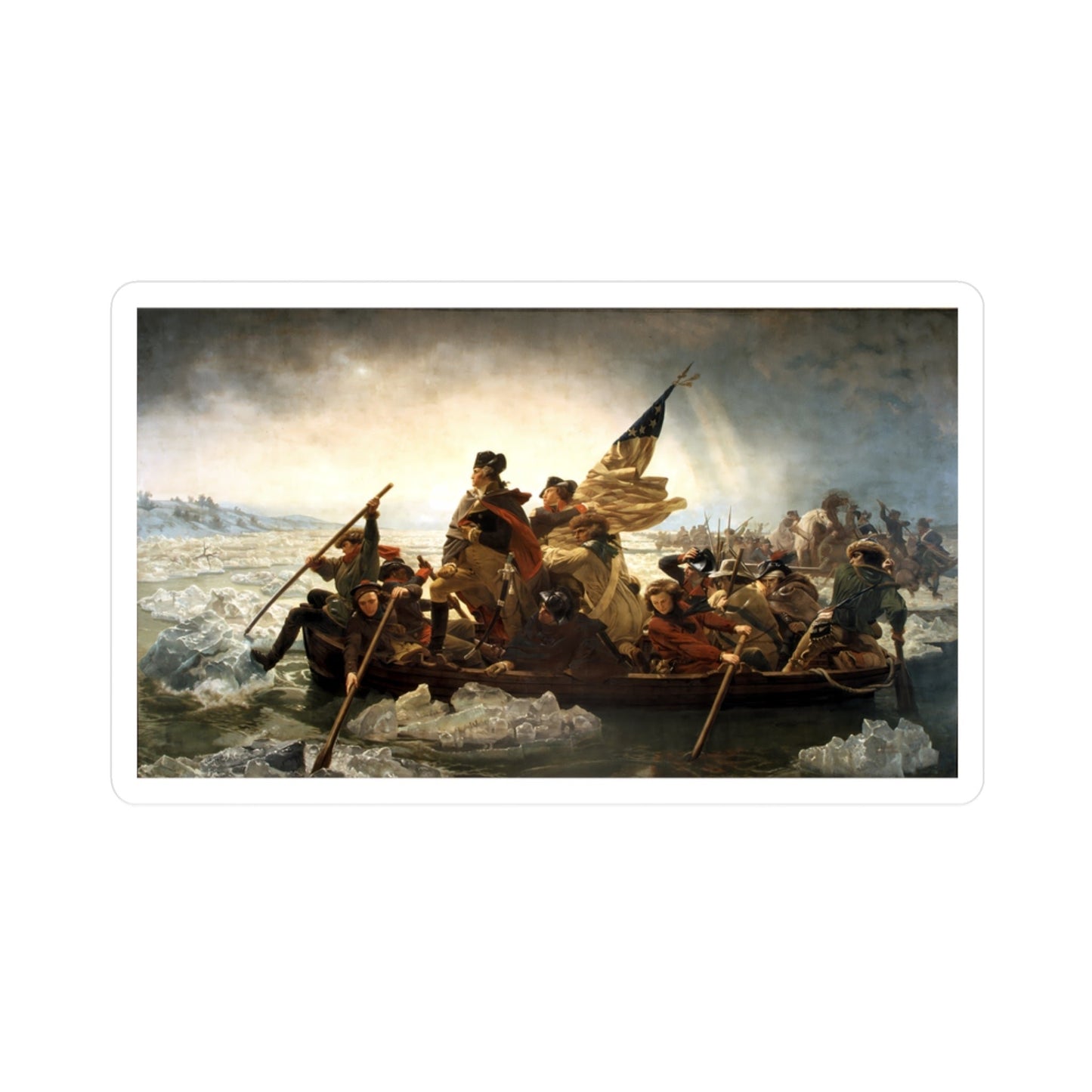 George Washington's Crossing of the Delaware River Sticker Libertarian Stickers Patriotic Painting Emanuel Leutze Art (Vinyl)