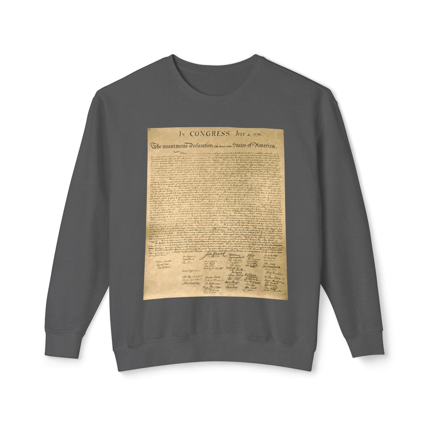 Declaration of Independence Graphic 100% Cotton Sweatshirt (Lightweight)