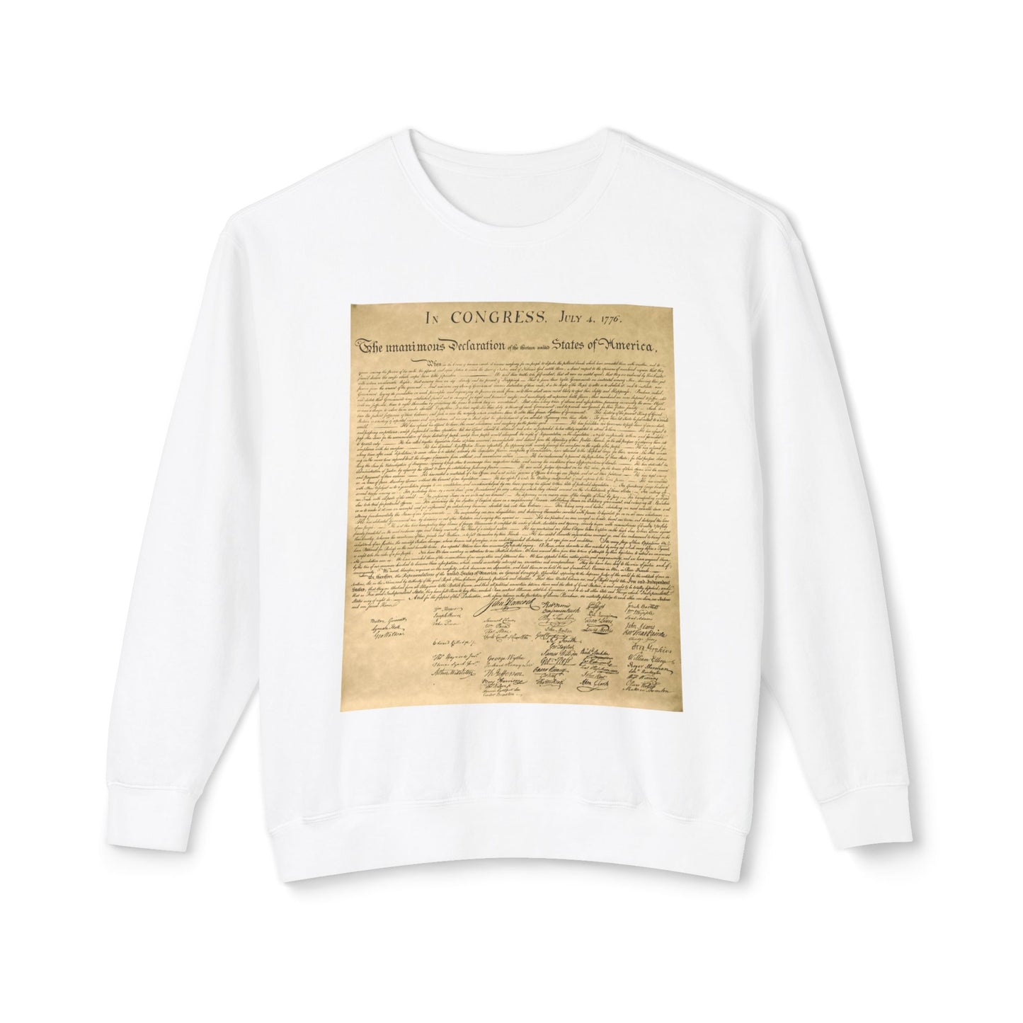 Declaration of Independence Graphic 100% Cotton Sweatshirt (Lightweight)