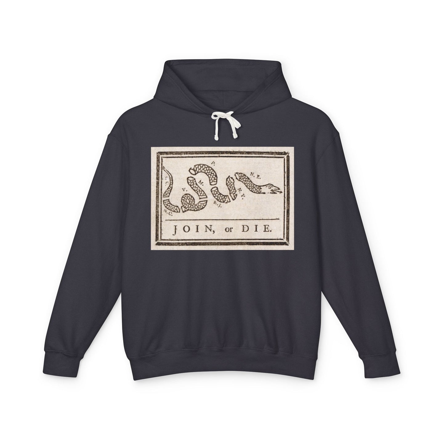 Join or Die Shirt Revolutionary War Snake Libertarian Graphic Unisex 100% Cotton Hoodie (Lightweight)