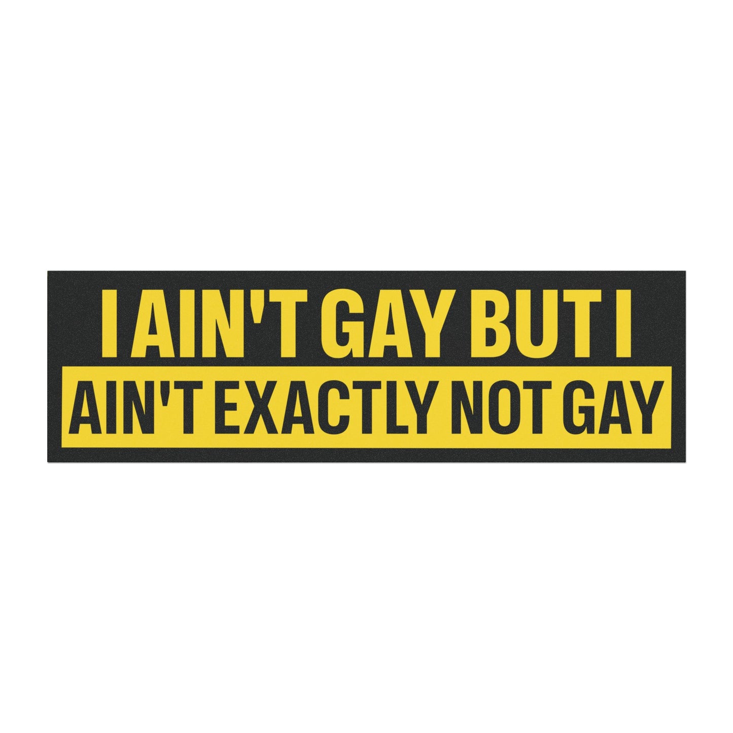 I Ain't Gay But I Ain't Exactly Not Gay Bumper Sticker Magnet Funny Magnetic Bumper Stickers (Contains Plastic) 3x10"