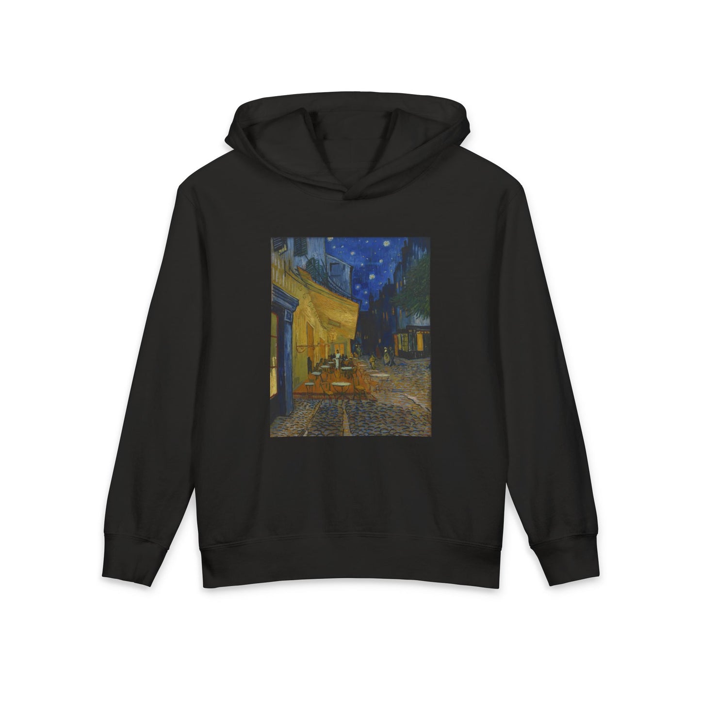 Cafe Terrace at Night Vincent Van Gogh Art Famous Painting Graphic Kids Hooded Sweatshirt Comfort Colors 1467Y Hoodie