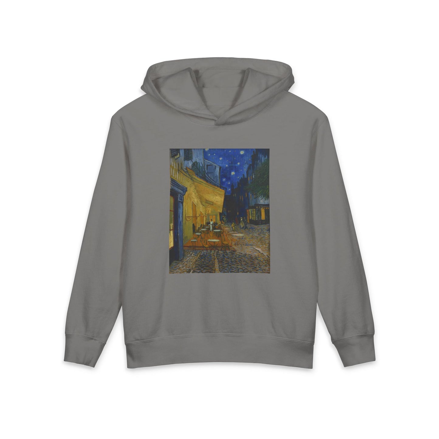 Cafe Terrace at Night Vincent Van Gogh Art Famous Painting Graphic Kids Hooded Sweatshirt Comfort Colors 1467Y Hoodie