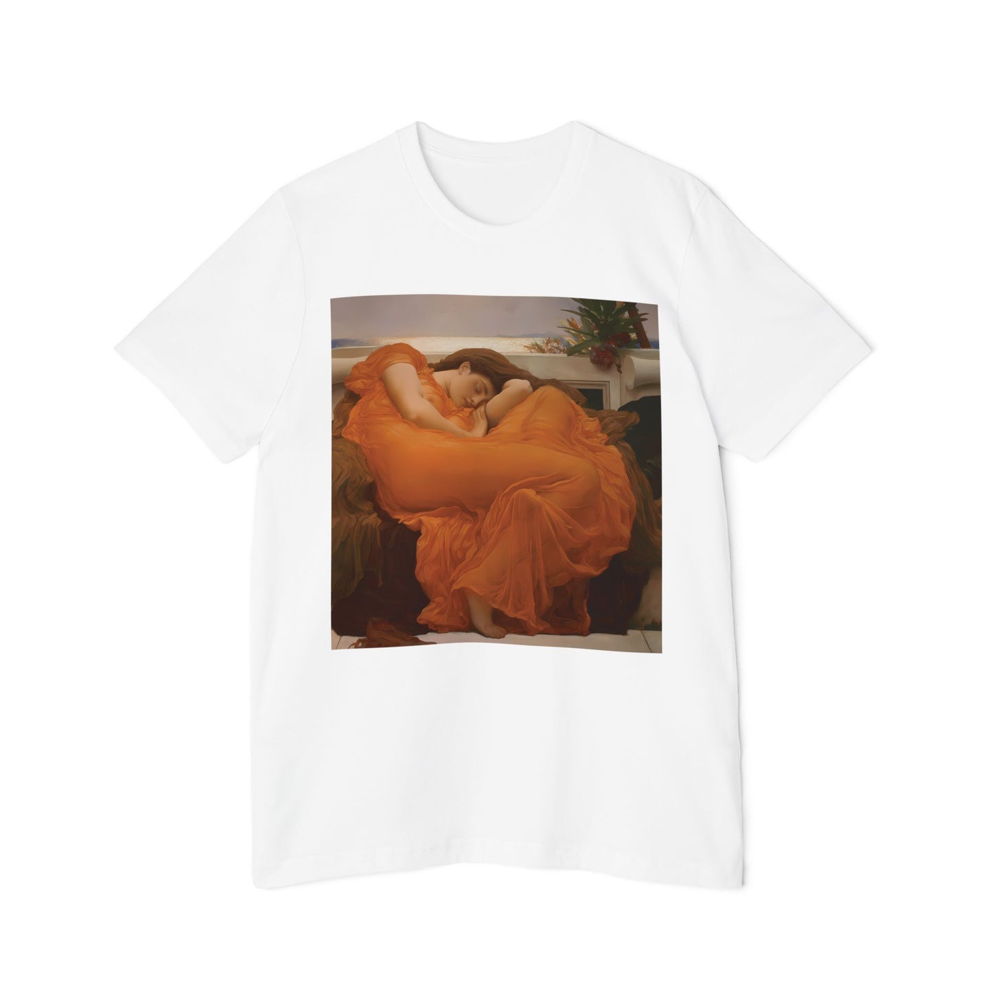 Flaming June Shirt Frederic Leighton Painting Art Graphic Unisex 100% Cotton Made in USA T-Shirt