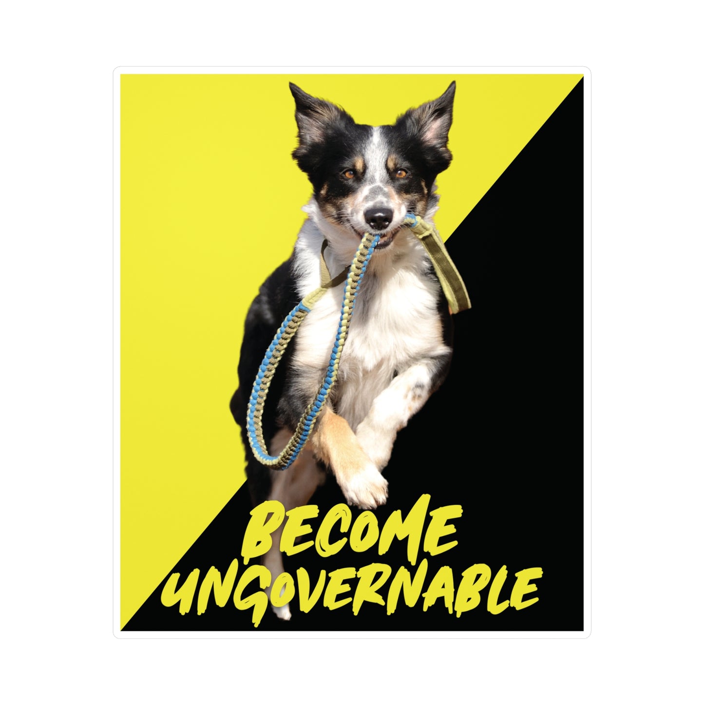 Become Ungovernable Sticker Dog Voluntaryist Ancap Flag Graphic Anarchocapitalist Anarchist Libertarian Stickers (Vinyl)