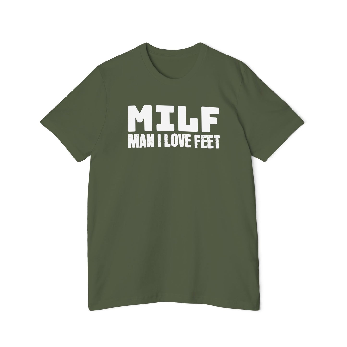 MILF Man I Love Feet Shirt Funny Meme Unisex 100% Cotton Made in USA T-Shirt