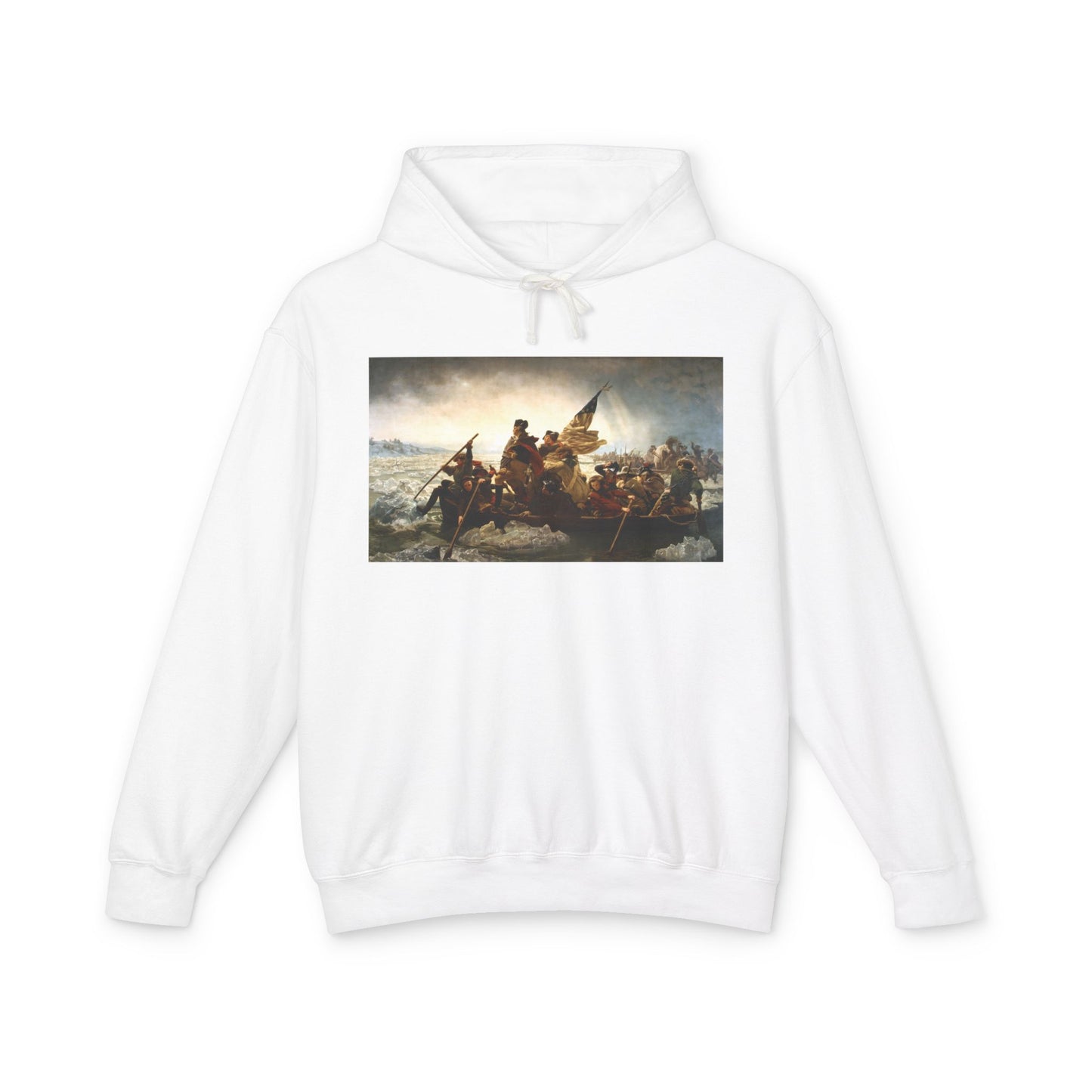 George Washington's Crossing of the Delaware River Emanuel Leutze Painting Graphic Unisex 100% Cotton Hoodie (Lightweight)