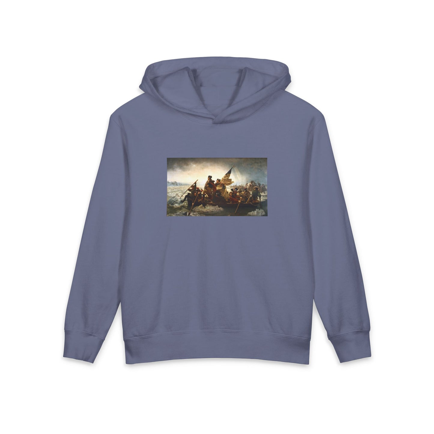 George Washington's Crossing of the Delaware River Emanuel Leutze Art Graphic Kids Hooded Sweatshirt Comfort Colors 1467Y Hoodie