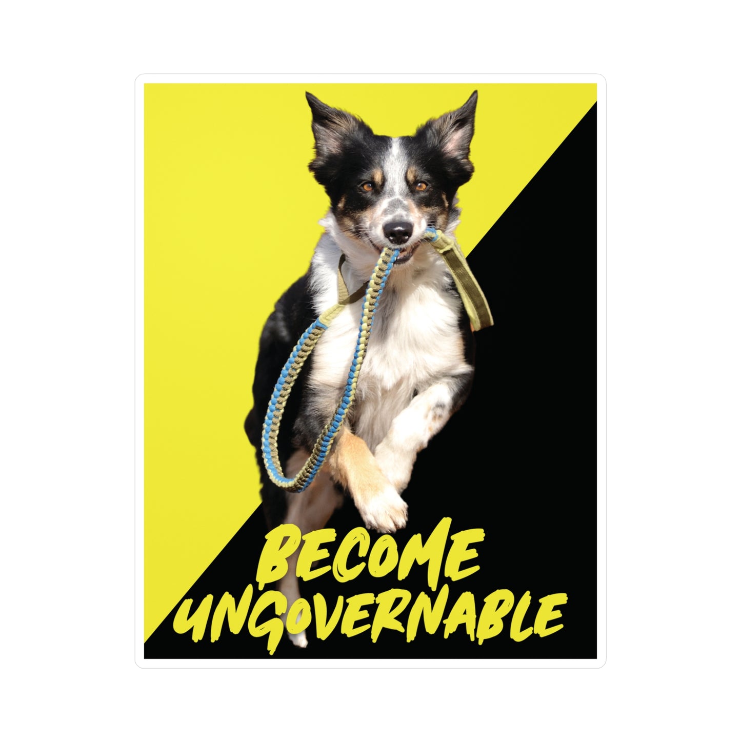 Become Ungovernable Sticker Dog Voluntaryist Ancap Flag Graphic Anarchocapitalist Anarchist Libertarian Stickers (Vinyl)