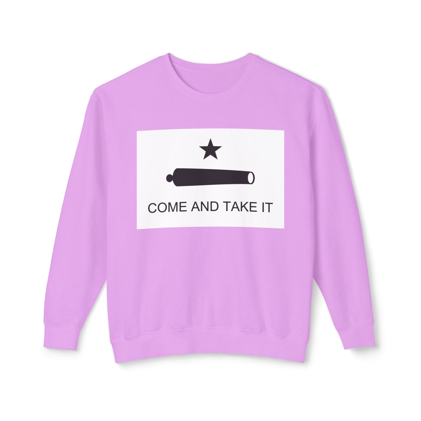 Come and Take It Shirt Battle of Gonzales Flag Cannon 2A Libertarian Graphic Unisex 100% Cotton Sweatshirt (Lightweight)