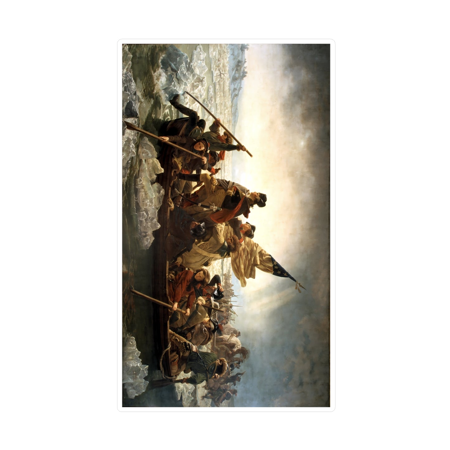 George Washington's Crossing of the Delaware River Sticker Libertarian Stickers Patriotic Painting Emanuel Leutze Art (Vinyl)