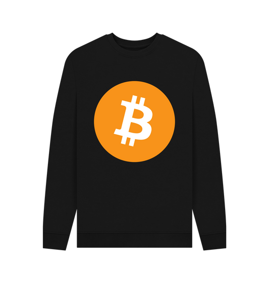 Black Bitcoin Logo BTC 100% Organic Cotton Sweatshirt