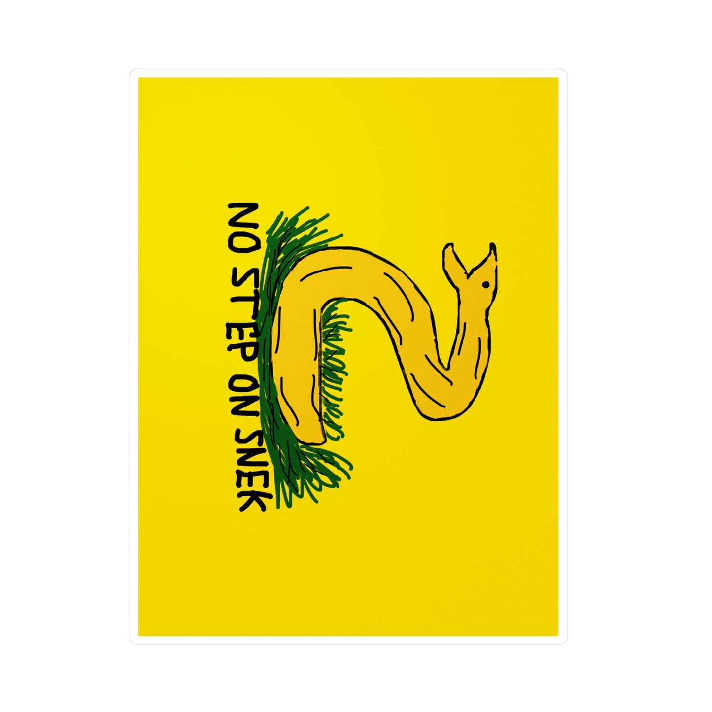 No Step On Snek Sticker Bad Drawing Gadsden Flag Dont Tread on Me Parody Libertarian Meme Stickers (Vinyl)