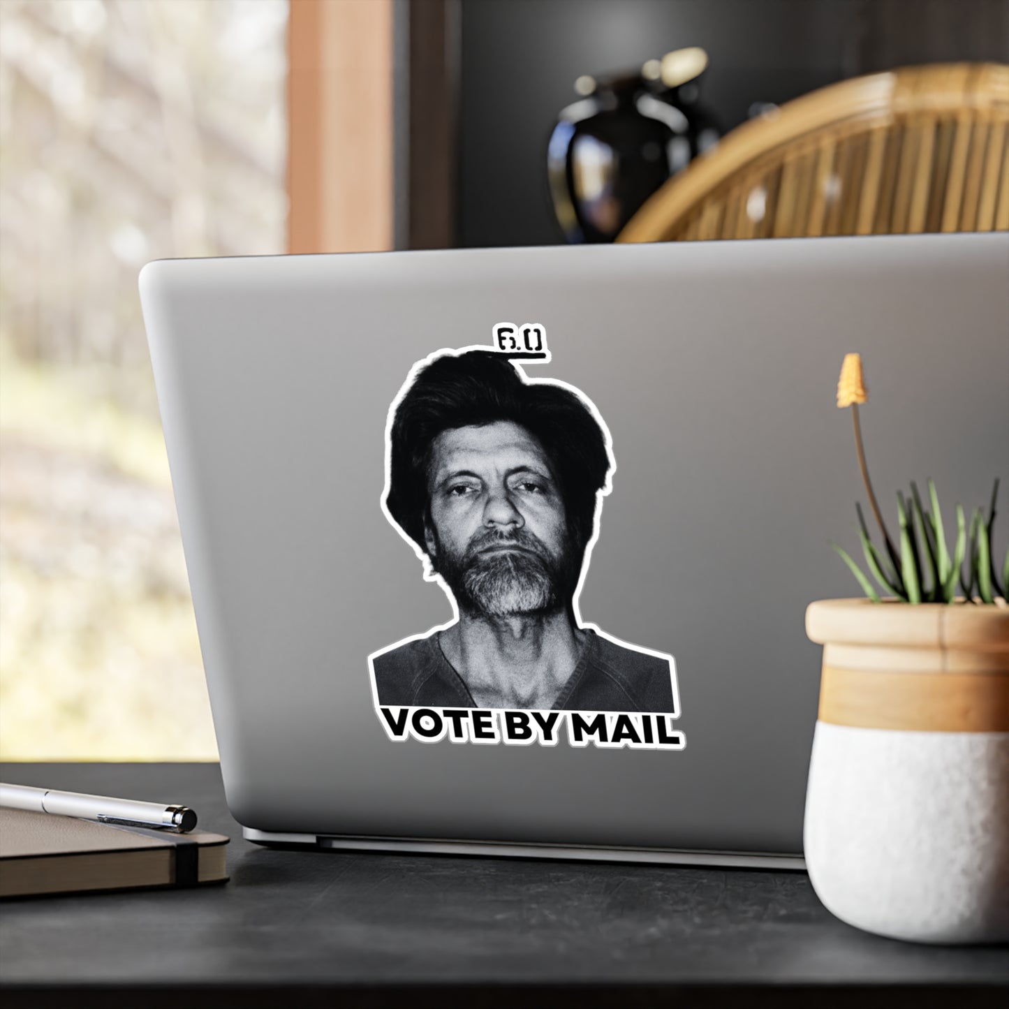 Ted Kaczynski Sticker Vote By Mail Meme Libertarian Stickers (Vinyl)