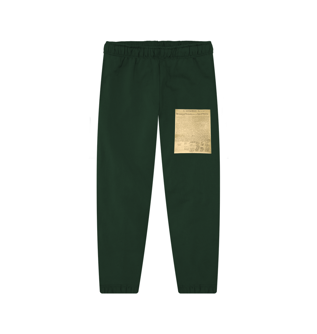 Evergreen Declaration of Independence Graphic 100% Organic Cotton Sweatpants (Unisex)