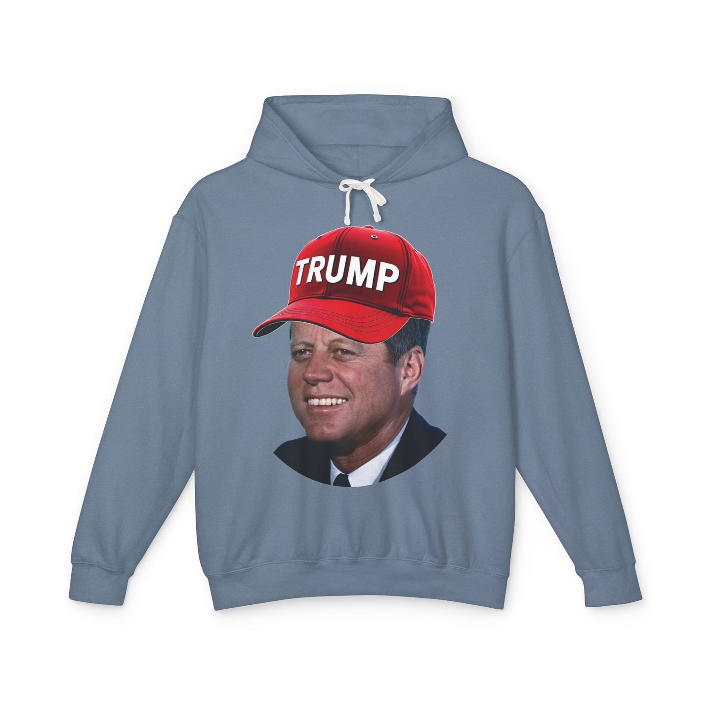 JFK Wearing Trump Hat Funny John F Kennedy Meme Graphic Unisex 100% Cotton Hoodie (Lightweight)