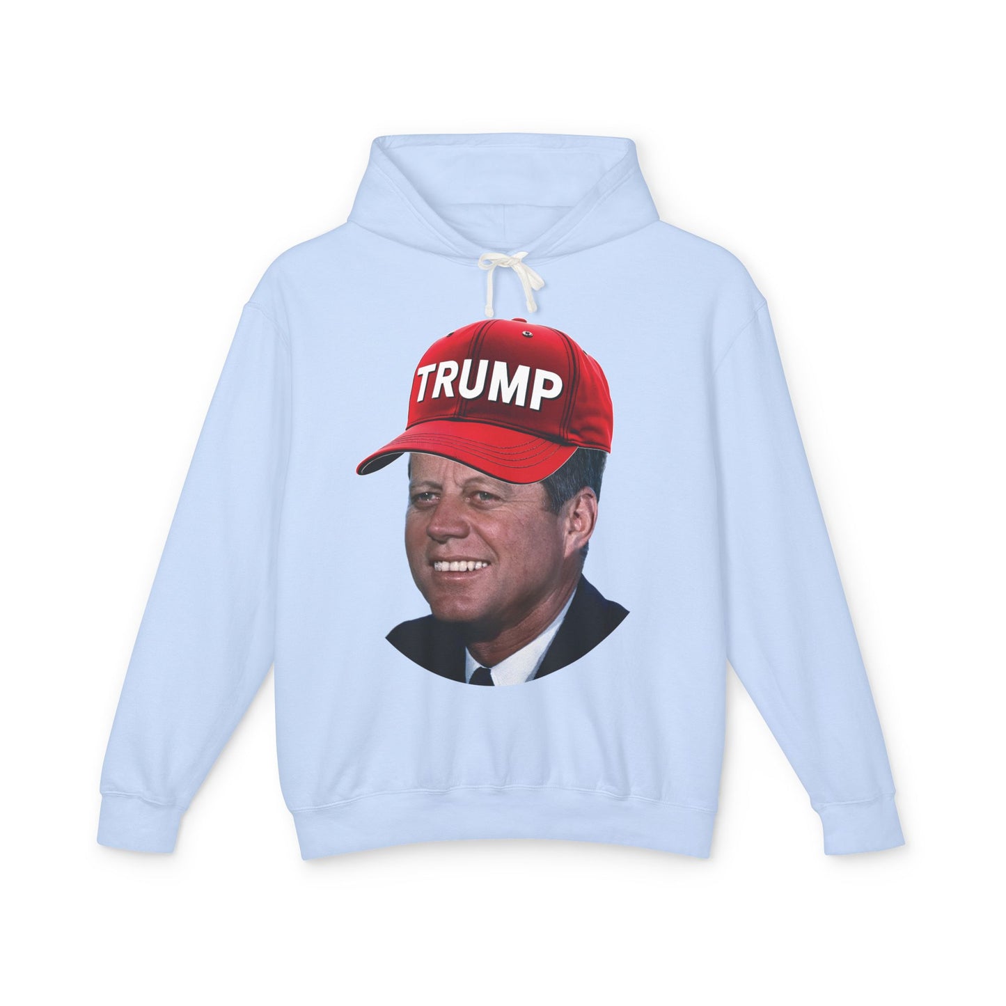 JFK Wearing Trump Hat Funny John F Kennedy Meme Graphic Unisex 100% Cotton Hoodie (Lightweight)