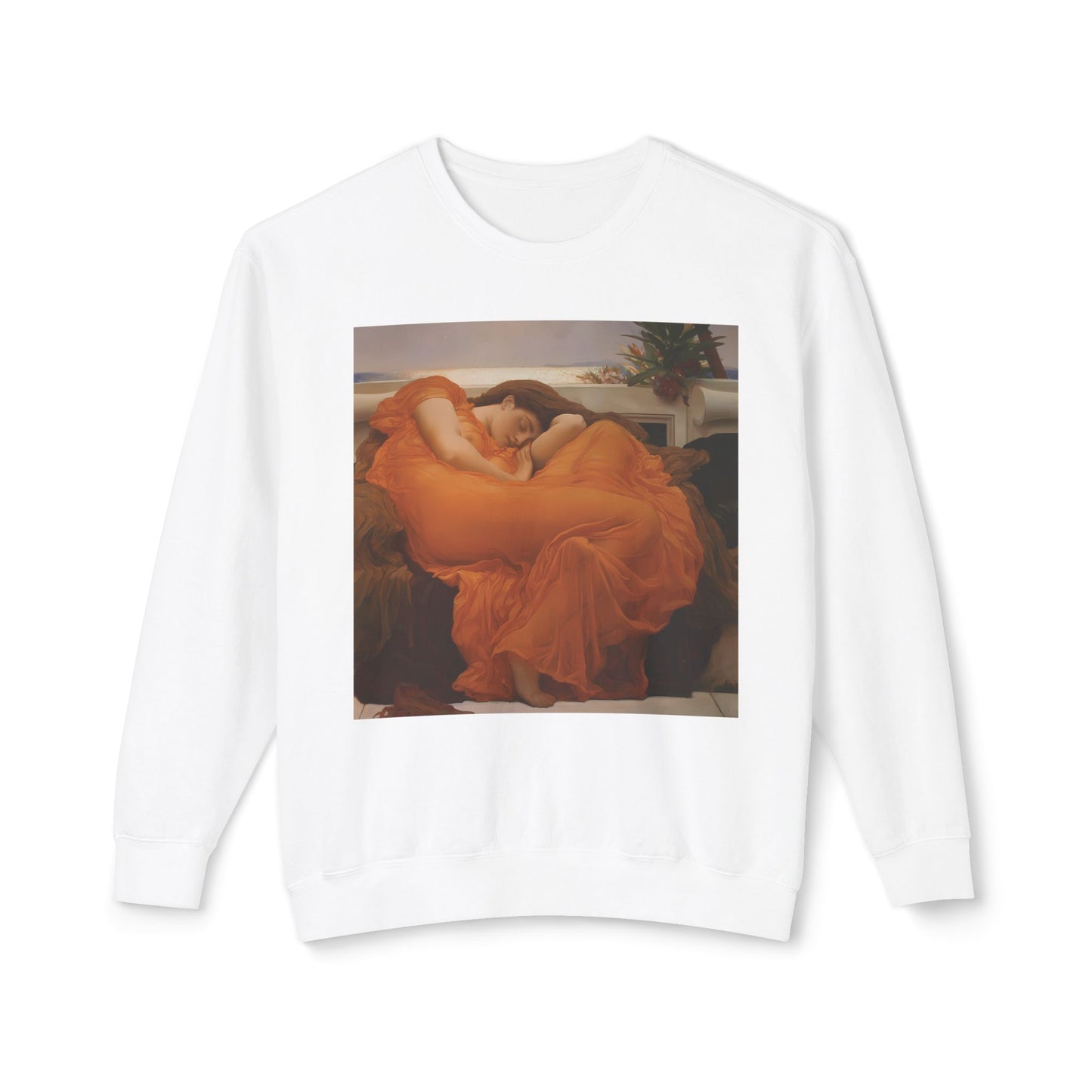 Flaming June Shirt Frederic Leighton Painting Art Graphic Unisex 100% Cotton Sweatshirt (Lightweight)