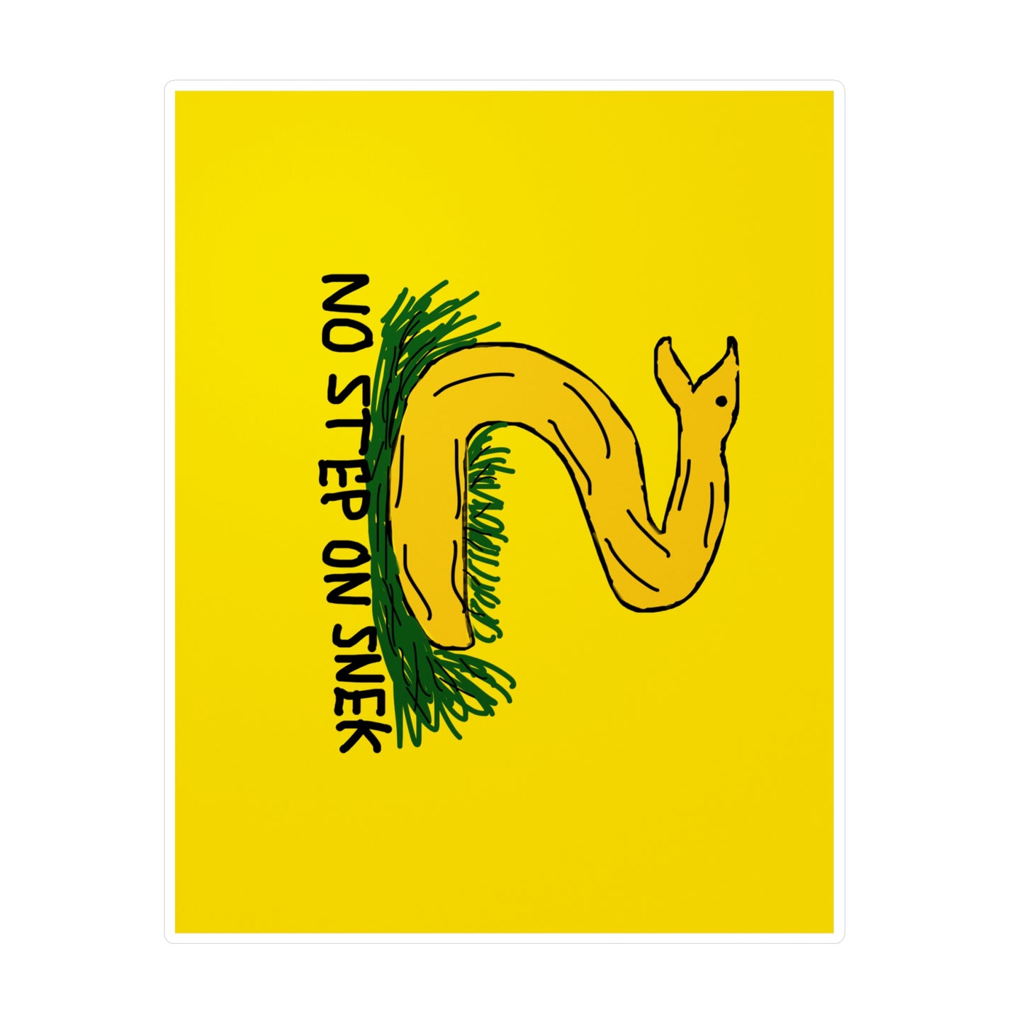 No Step On Snek Sticker Bad Drawing Gadsden Flag Dont Tread on Me Parody Libertarian Meme Stickers (Vinyl)