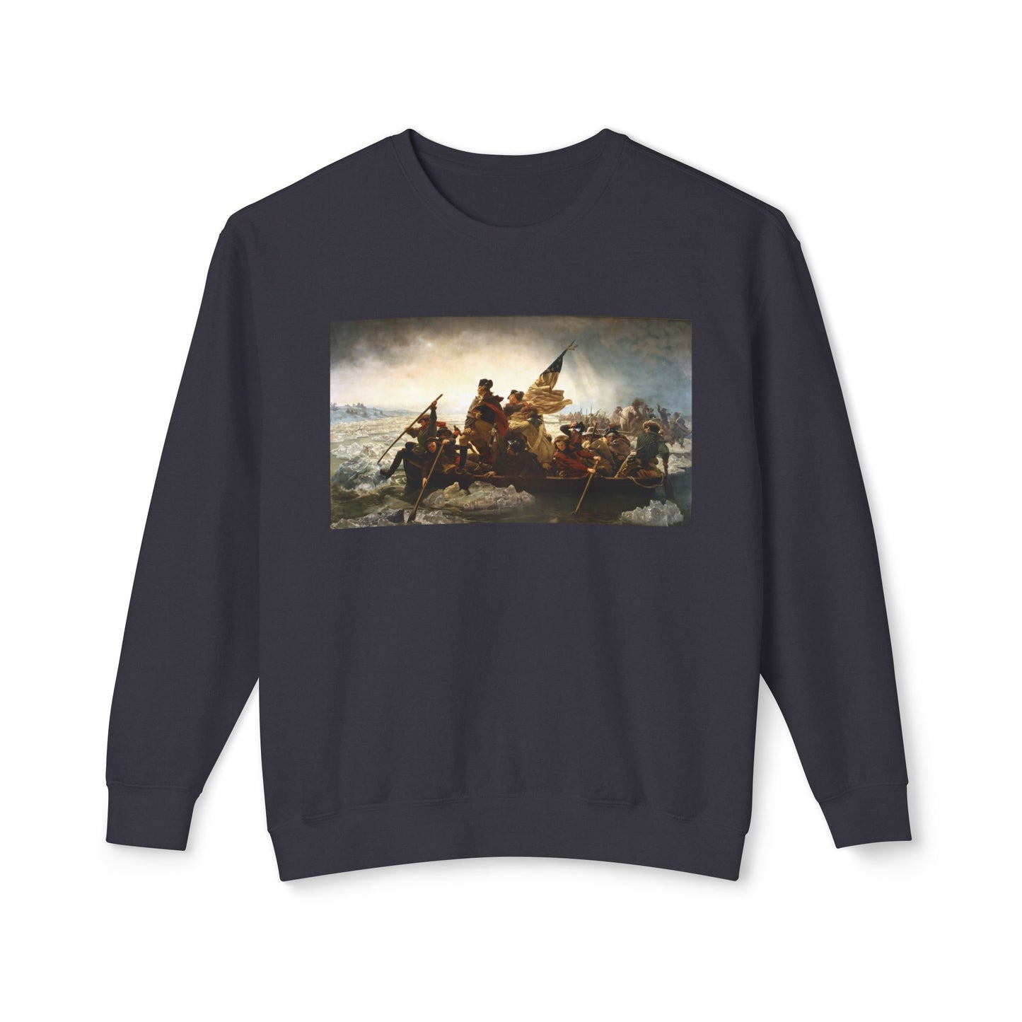 George Washington's Crossing of the Delaware River Emanuel Leutze Painting Graphic Unisex 100% Cotton Sweatshirt (Lightweight)