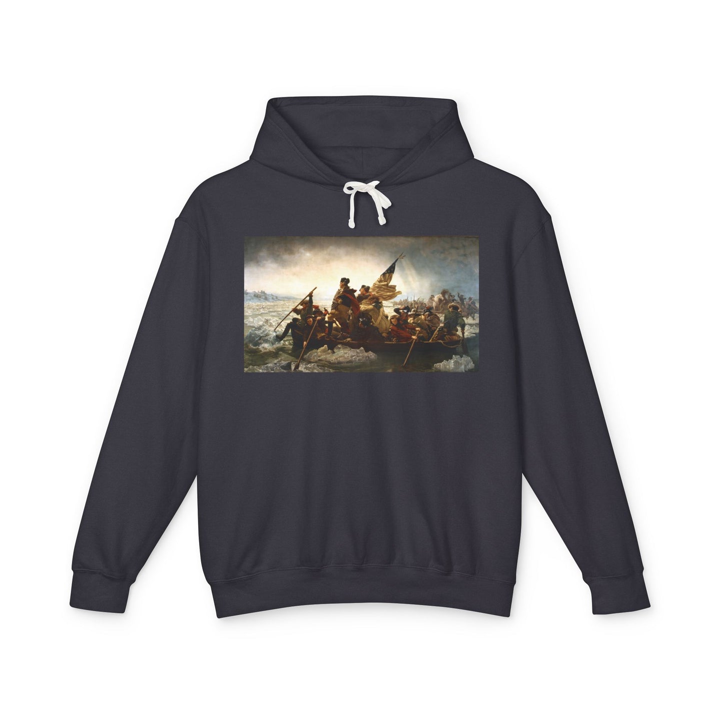 George Washington's Crossing of the Delaware River Emanuel Leutze Painting Graphic Unisex 100% Cotton Hoodie (Lightweight)