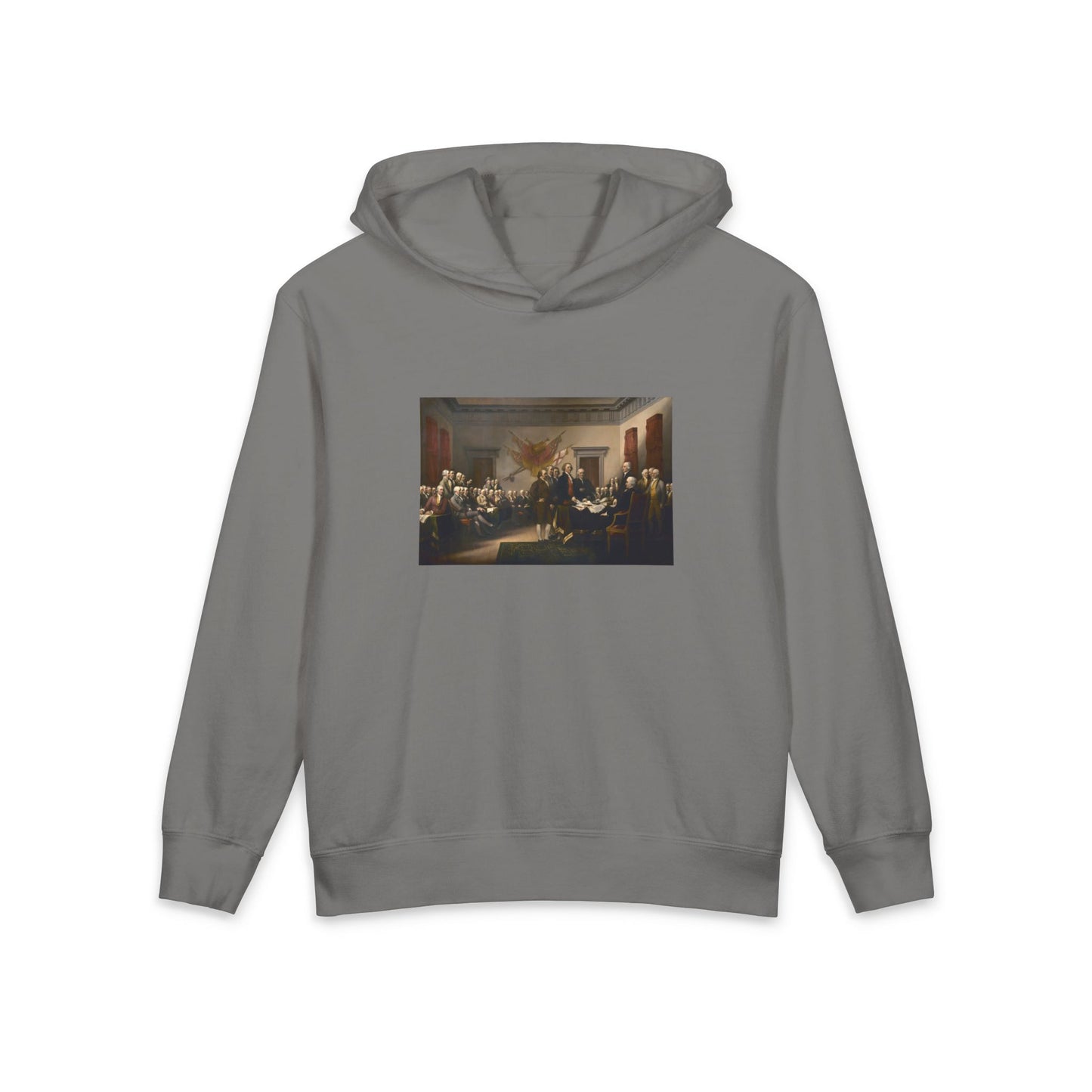 Declaration of Independence Painting John Trumbull 1776 Art Graphic Kids Hooded Sweatshirt Comfort Colors 1467Y Hoodie