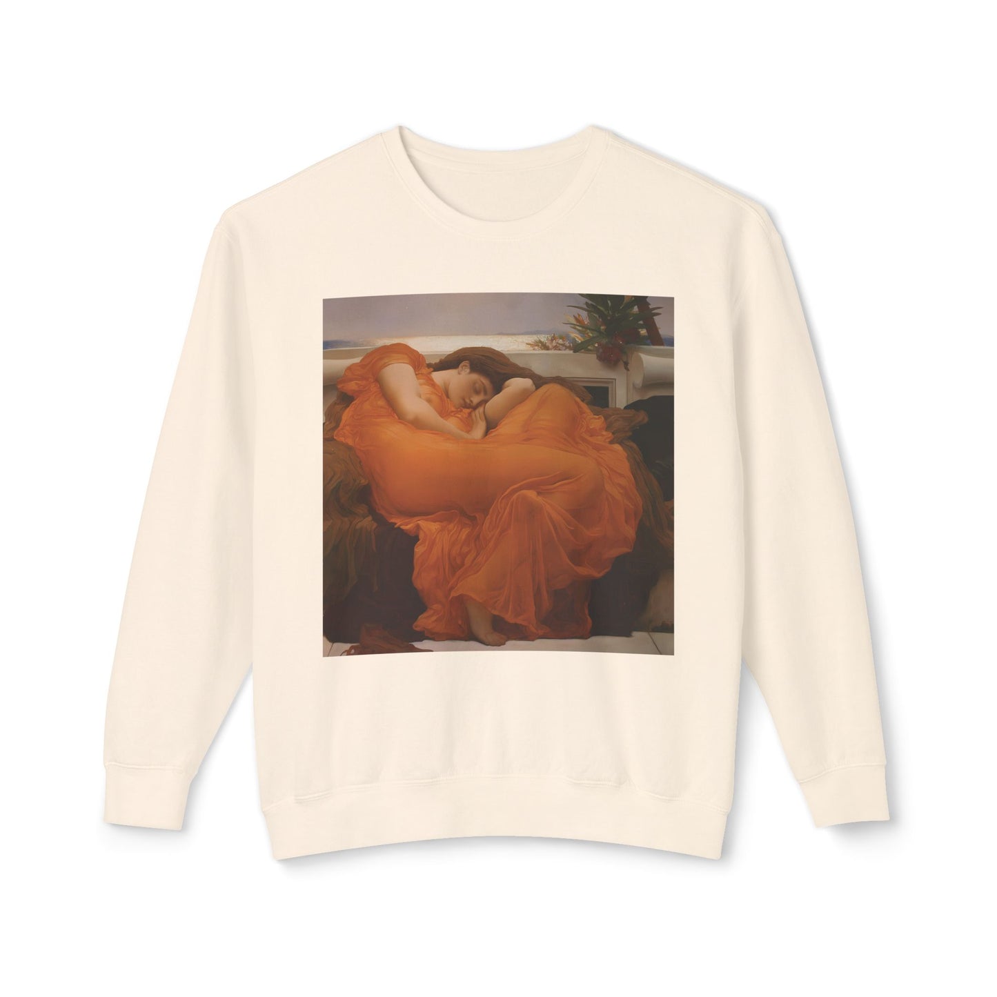 Flaming June Shirt Frederic Leighton Painting Art Graphic Unisex 100% Cotton Sweatshirt (Lightweight)