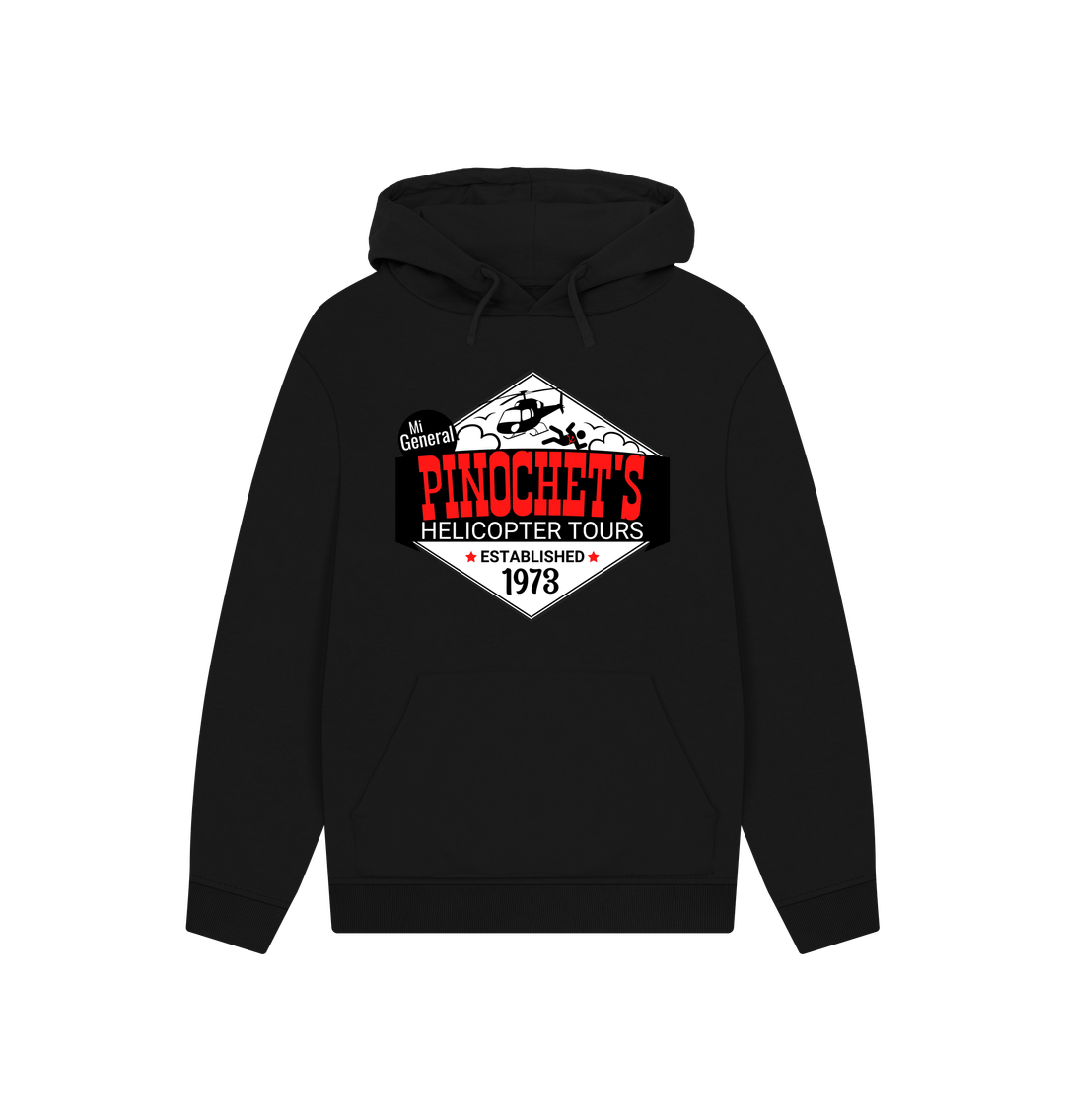 Black Pinochet's Helicopter Tours 100% Organic Cotton Hoodie (Unisex) Mi General Meme Graphic