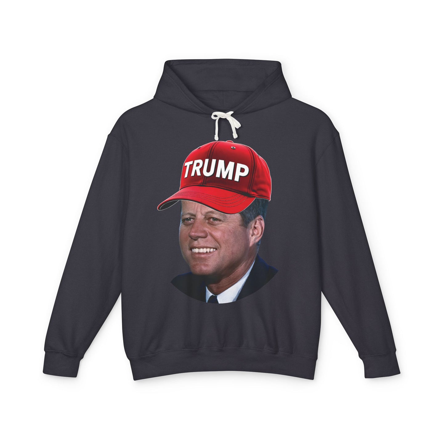 JFK Wearing Trump Hat Funny John F Kennedy Meme Graphic Unisex 100% Cotton Hoodie (Lightweight)