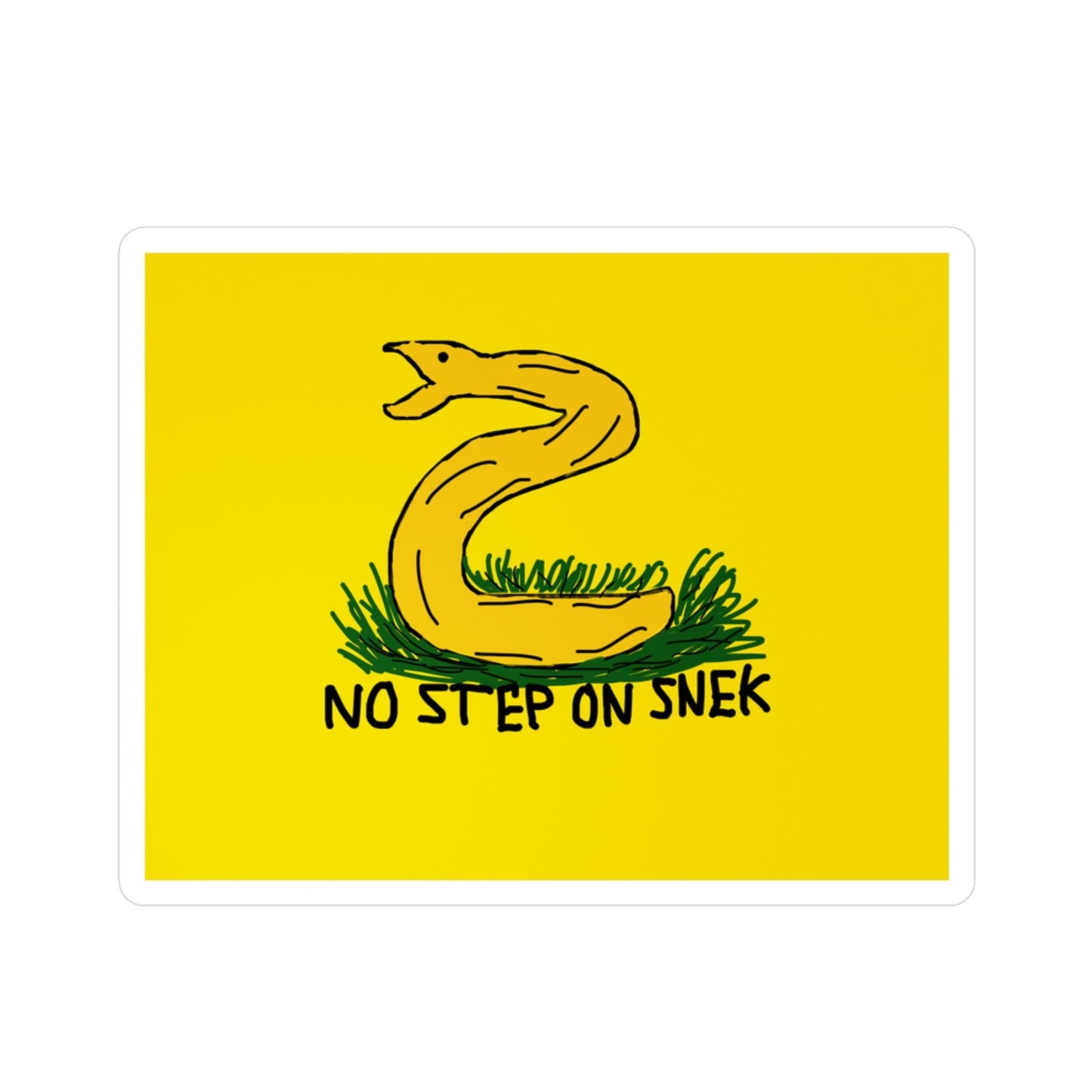 No Step On Snek Sticker Bad Drawing Gadsden Flag Dont Tread on Me Parody Libertarian Meme Stickers (Vinyl)