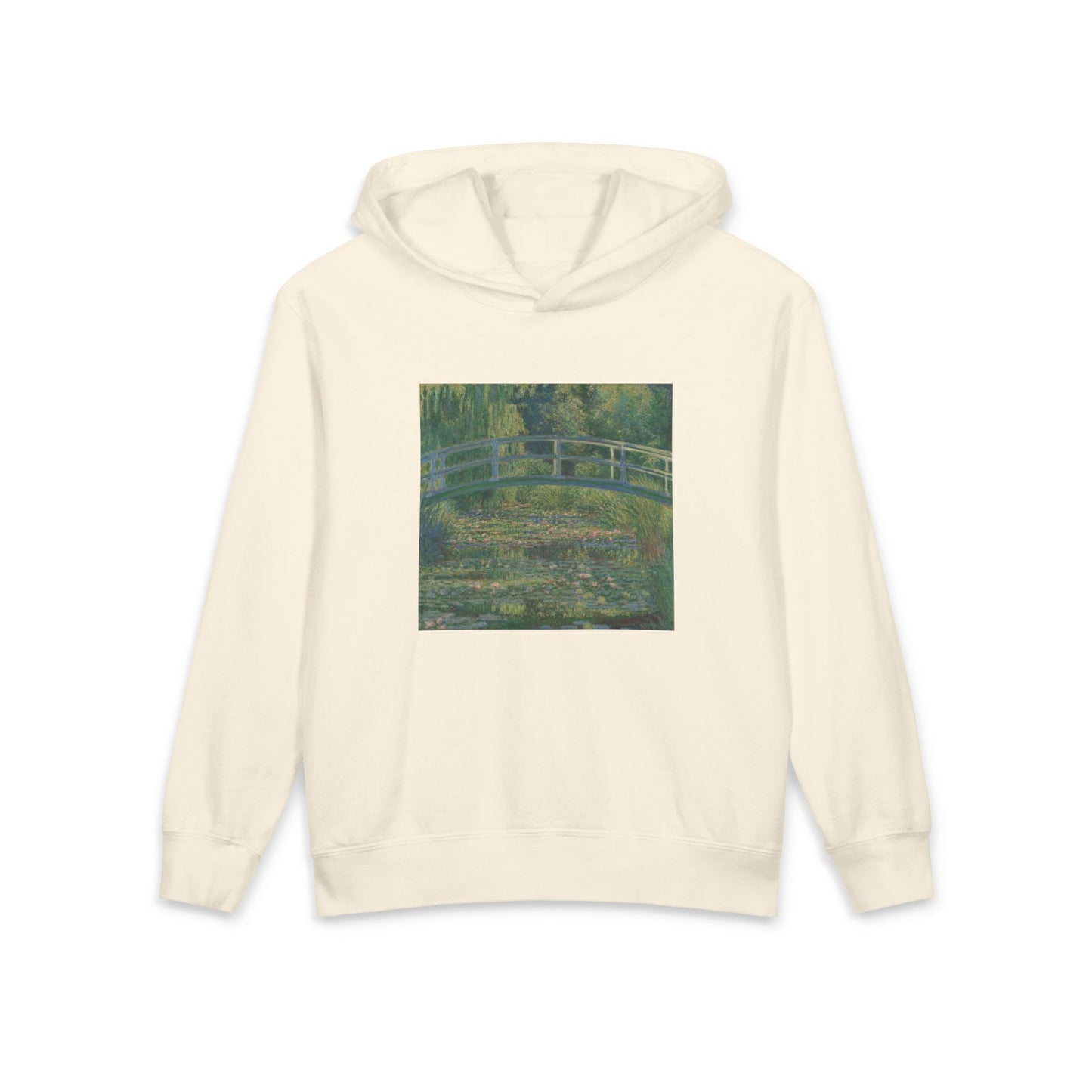 Water Lily Pond Bridge Claude Monet Famous Painting Art Graphic Kids Hooded Sweatshirt Comfort Colors 1467Y Hoodie