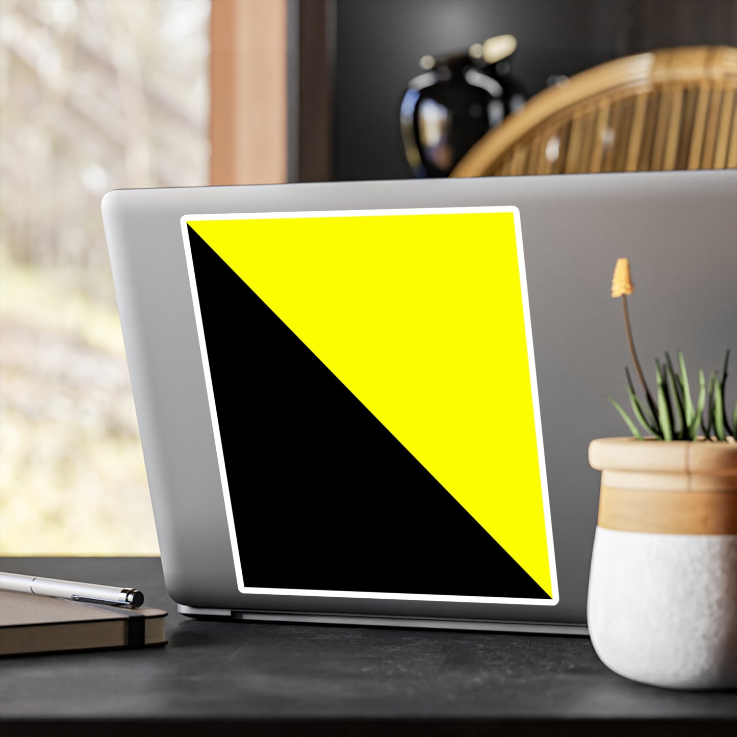 Ancap Flag Sticker Anarchocapitalist Black and Yellow Anarchist Libertarian Stickers (Vinyl)