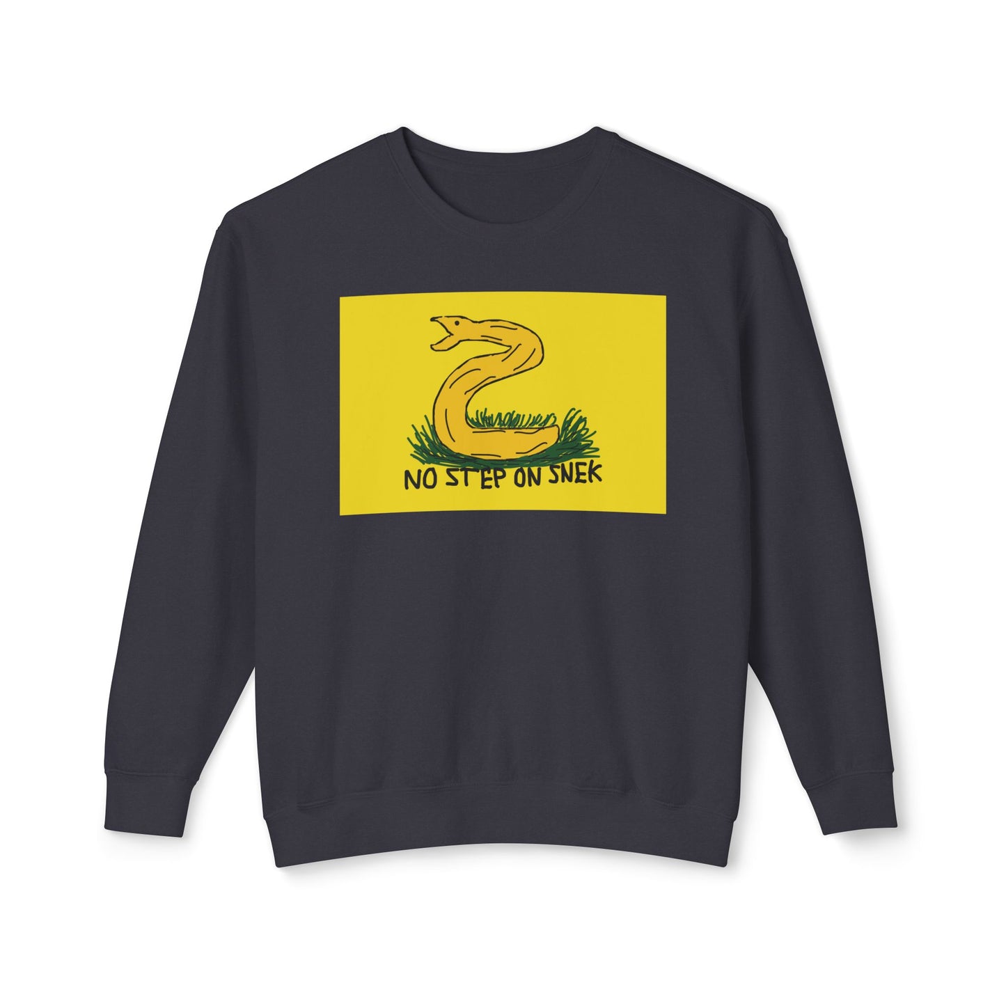 No Step On Snek Shirt Bad Drawing Gadsden Flag Dont Tread on Me Parody Libertarian Meme Graphic Unisex 100% Cotton Sweatshirt (Lightweight)