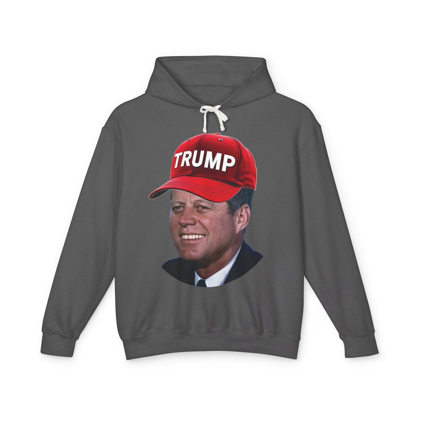 JFK Wearing Trump Hat Funny John F Kennedy Meme Graphic Unisex 100% Cotton Hoodie (Lightweight)