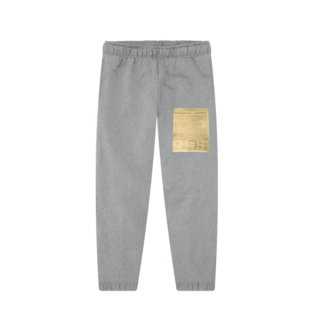 Athletic Grey Declaration of Independence Graphic 100% Organic Cotton Sweatpants (Unisex)